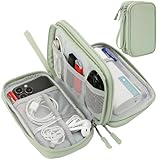 CAAORDKSO Cord Organizer Travrel Bag, Electronic Organizer Travel Case, Water Resistant Cable Organizer Pouch for Cable, Cord, USB, Charger, Phone, Power Bank, Earphone (Mint Green, Medium)