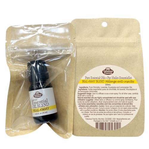 Fabulous Frannie Bug Away 100% Pure, Undiluted Essential Oil Blend of Citronella, Lavender, Eucalyptus & Lemongrass 10ml (Pack of 1)