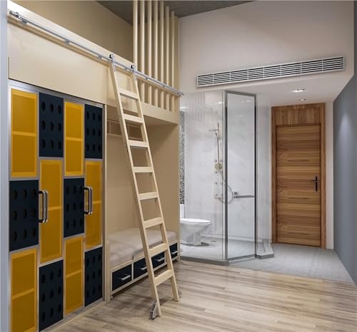 Matériel d'échelle de bibliothèque en acier inoxydable robuste pour design intérieur