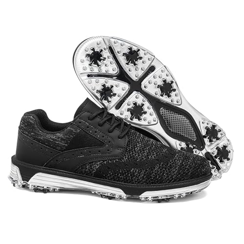 �S���t �V���[�Y�����Y 4E ���L �X�p�C�N �X�j�[�J�[ golf shoes men �Œ�l�C���{�^�� �X�j�[�J�[ �X�p�C�N �h�� �h�� �y�� ���K�� �����₷�� ���K�C 25~28.5cm (26.0 cm,�X�^�C��7)