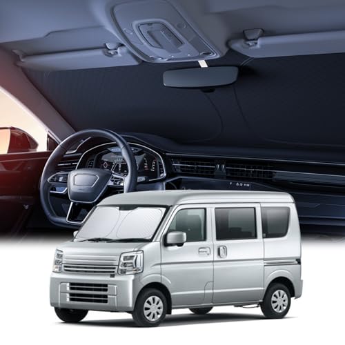 【6層断熱素材】 Lamicall スズキ エブリイ エブリイワゴン DA17V DA17W型 車 フロントガラス サンシェード : 車サンシェード 日除け EVERY WAGON クルマ フロントサンシェード 車用 フロントガラス サンシェード 折り畳み式 カーシェード カー用品 遮光 uvカット 紫外線遮蔽 さんしえーど 擦り傷防止 断熱素材 暑さ対策 頑丈 収納ポーチ付き