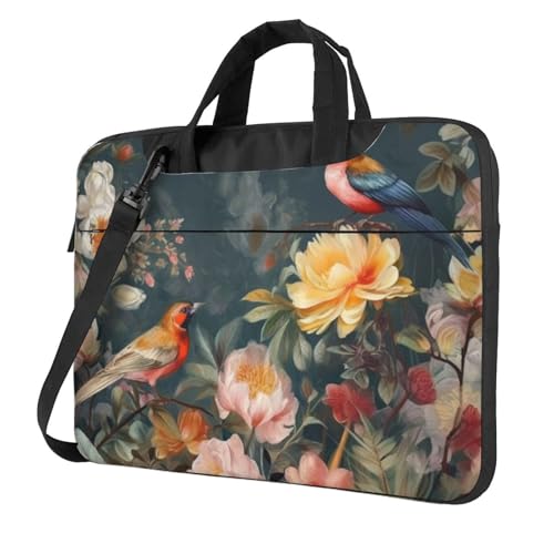 Sacoche ordinateur portable étanche fleurs oiseaux pour éviter les rayures et l'humidité