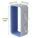 wigmoa Game Storage Tower【15.8INCH】 Compatible with PS5/ Xbox Series S & X/Switch, Universal Video Games Discs Organizers 18 PCS with 4 Controllers Holder, Game Disk Rack Shelf. OYO-1 (White/Blue) - Image 3
