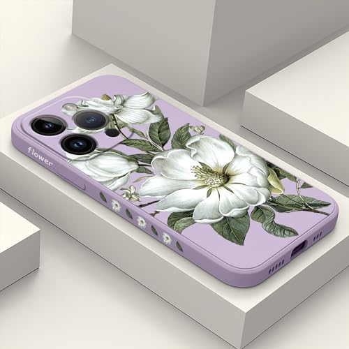 Coque fleurie iPhone 14 Pro violette pour look printanier