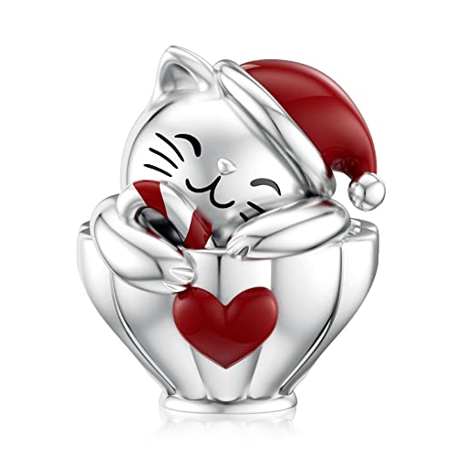 LANBEIDE Ciondoli natalizi in argento Sterling 925 con fiocco di neve, per braccialetti Pandora, regalo di compleanno per donne e ragazze, Argento sterling Argento