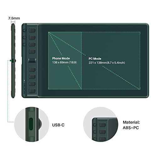 Inspiroy 2M Green table graphique format moyen pour le dessin et l'illustration - 7