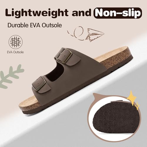 Image of FITORY Boys Girls Glitter Slide Sandals, Cork Slipper with Adjustable Straps for Little Kid /Big Kid