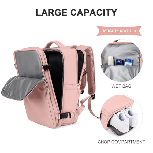 Image of coowoz Travel Backpack For Women Men Airline Approved,Carry On Backpack,Large Hiking Backpack Waterproof Outdoor Sports Rucksack Casual Daypack Fit 15.6 Inch Laptop Backpack College Backpack