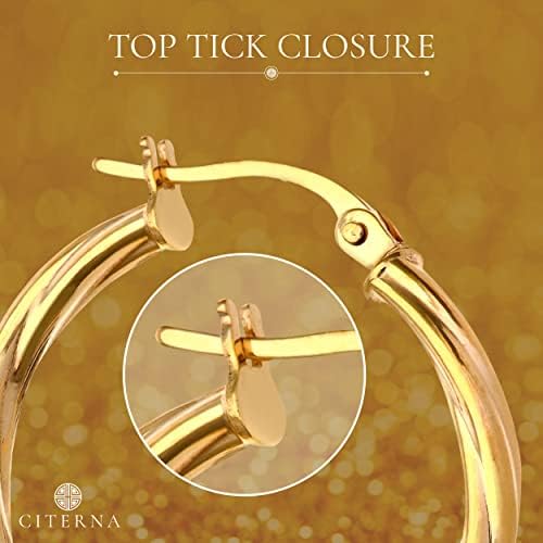 Citerna Women's 9 ct Yellow Gold Hoop Earrings