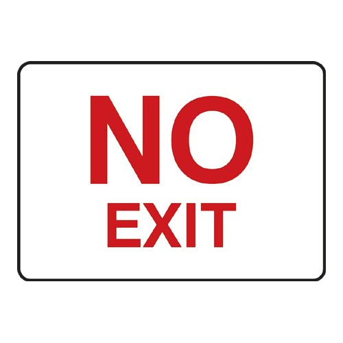 Panneau No Exit haute visibilité en plastique Dura rigide