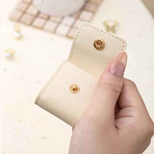 Gosibconp Mini Travel Jewelry Bag, Mini Travel Jewelry Roll Bag, Tinycious Portable Foldable Travel Jewelry Organizer Case with Buckle, For Travel Business Trip Jewelry Pouch for Girls (3pcs)3