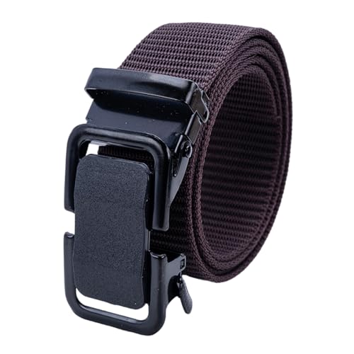 Nylon Woven Belt for Men with Adjustable Auto Slide Buckle for Hiking and Daily Wear