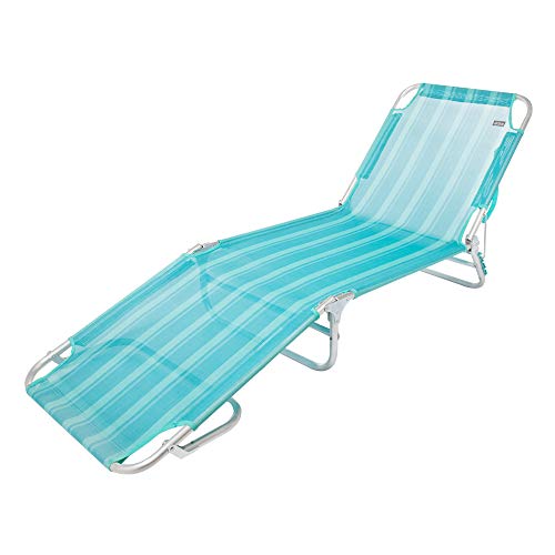 Aktive 53965 Tumbona multiposición aluminio Beach, 188 x 58 x 24 cm Azul mediterráneo