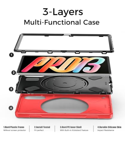 Image of Junfire Protective Case for Lenovo Idea Tab Pro Gen2 13 inch 2026,Red
