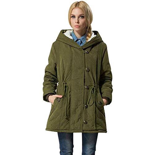 URIBAKE Women's Winter Warm Coat Hoodie Parkas Overcoat Fleece Outwear Jacket with Drawstring