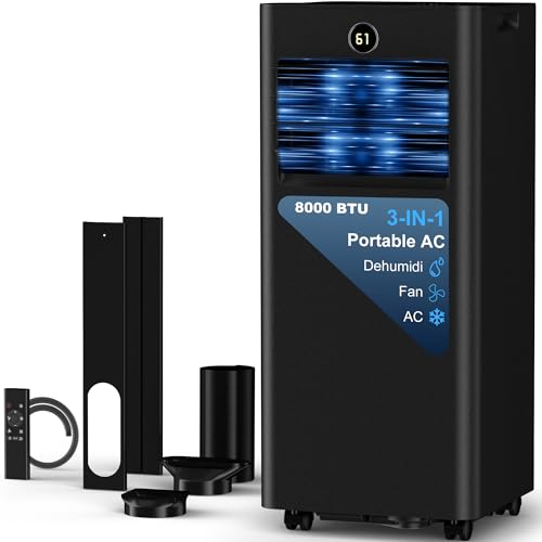 Image of AKIRES Portable Air Conditioners,6,000 BTU Air Conditioner for Bedroom with Remote Control,Portable AC Unit With Fan & Dehumidifier,Cools Up To 300 Sq.Ft For Large Room With 24H Timer And Sleep Mode