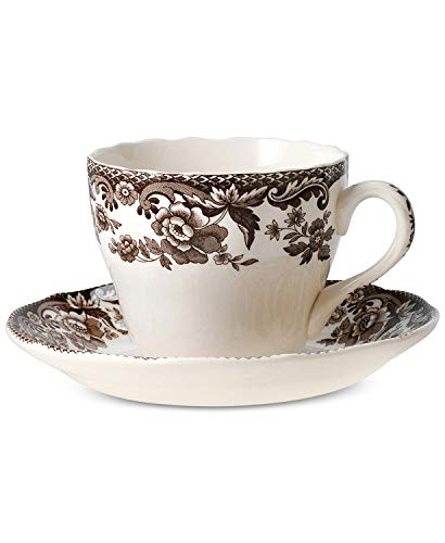 Spode-Delamere-Teacup-and-Saucer-Set-of-4-7-Oz-Fine-Earthenware-Teacup-Set-Perfect-for-Serving-Tea-Coffee-and-Hot-Cocoa-Microwave-and-Dishwasher-Safe