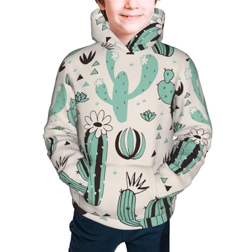 Cactuses and Flowers Kid Hoodies Boys Sweatshirts Girls Pullover with Pocket3