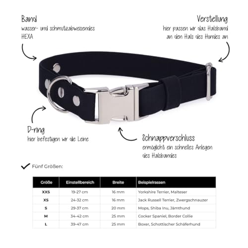 BURA Wasserdichter Hundehalsband – Geruchshemmend, Leicht zu Reinigen, Langlebig, Allergikerfreundlich, Verstellbar, Modernes Design – Ideal für Alltag und Outdoor-Aktivitäten (Neongelb, M)