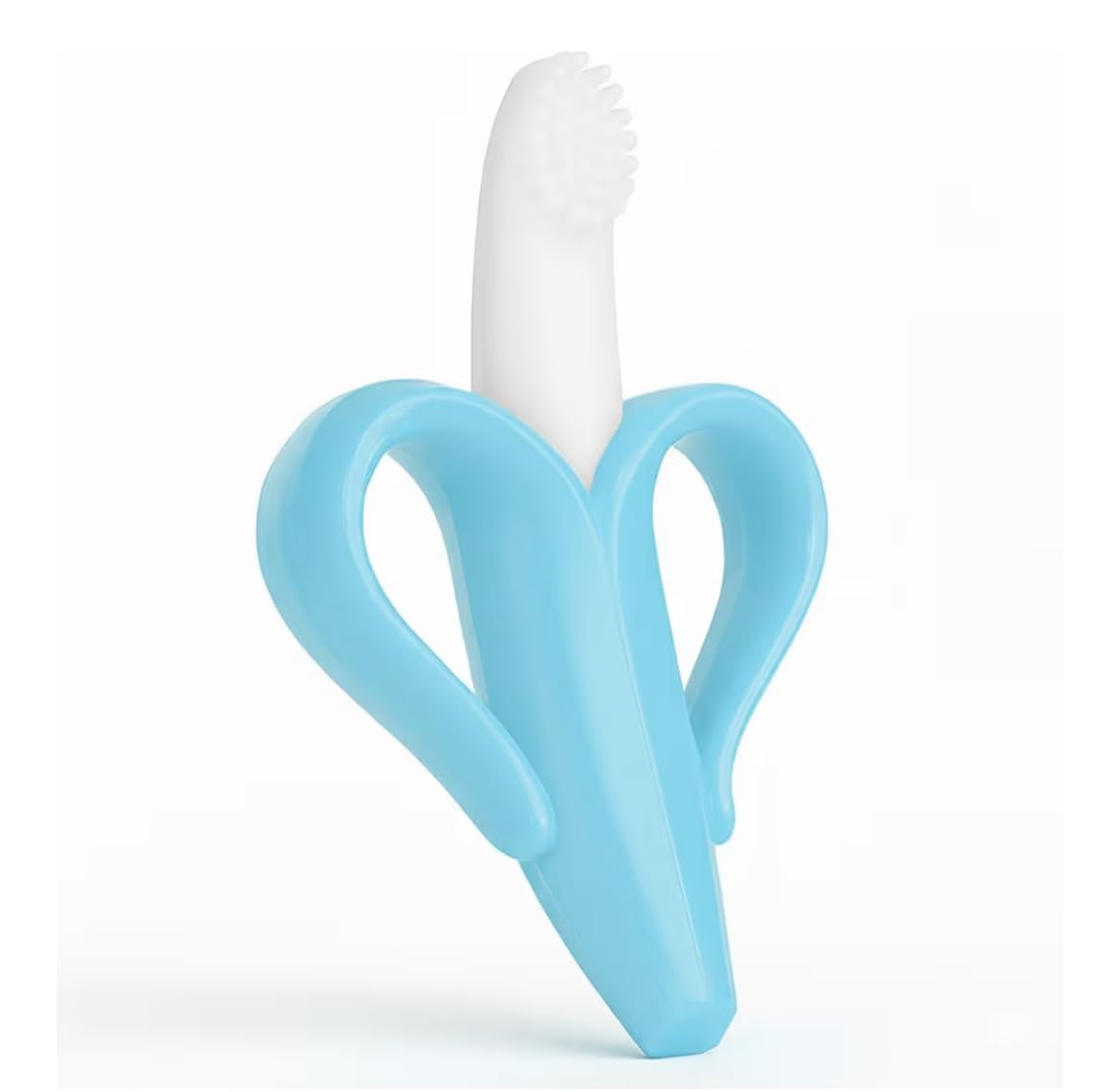 Banana Shaped Baby Silicone Teething Toothbrush (Blue), Green