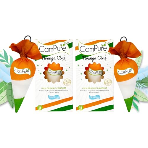 Image of CamPure Tiranga Cone Pack Of 2-100% Organic | Air Freshener For Car, Wardrobe, Office Cabin's, Drawers, Travel Bag & Bathroom