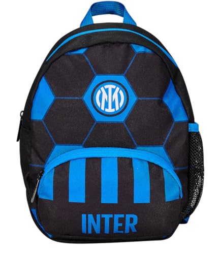 Seven Zaino Asilo Small, F.C. INTER Calcio, Nero Blu - Tasche Laterali Porta Borraccia, Tasca Frontale, Zainetto Asilo Bambino - Zaino Scuola Kid
