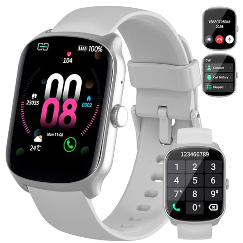 Smart Watch for Men Women, 1.95'HD Smartwatch (Dial/Answer Calls), Heart Rate/Sleep Monitor Fitness Smartwatch, Curved Screen Watches, 112+ Sports Modes Activity Trackers,IP68 Waterproof, Grey