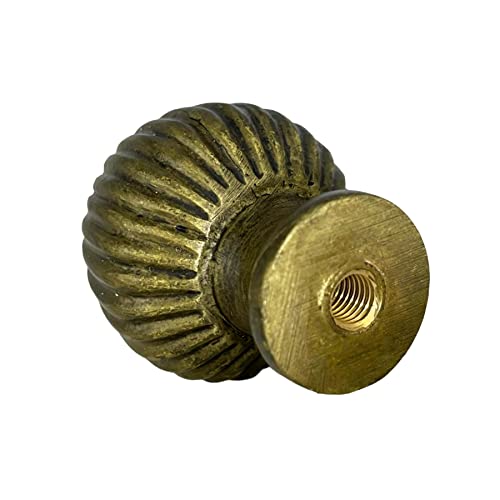 Image of Royal Designs, Inc. Ribbed Pear Finial for Lamp Shade, Antique Brass - Pack of 2