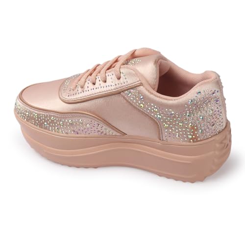 Image of Vendoz Women Wedding Party Bridal Glittery Embellished Sneakers 4041