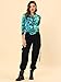 Allegra K Women's Bomber Jacket Satin Long Sleeve Zipper Floral Print Casual Fall Jacket with Pocket Winter Outwear Medium Green