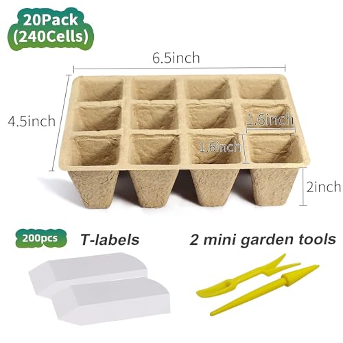 Image of 360 Cells Seed Starter Tray, 30 Pack Plant Starter Kit