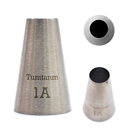 Tumtanm 1A ugello grande goccia fiore tubazione punta, grande senza cuciture in acciaio inox glassa ugello punta #1A
