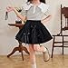 Girls Cute Bow A-Line Mini Skirt - High Waisted Summer Preppy Style School Uniform Tennis Skirts for 3-14 Years