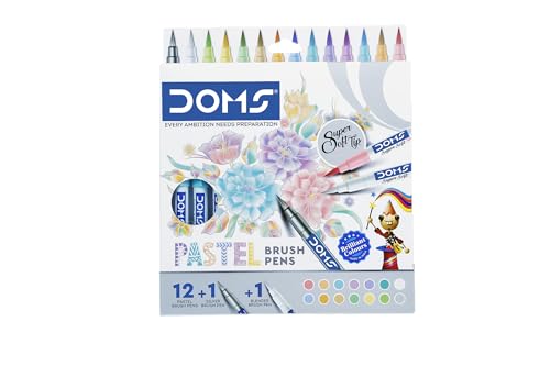 Doms Pastel Brush Pens (14 Shades | 12 + 1 + 1) (Pack of 1), Multicolor - Image 3