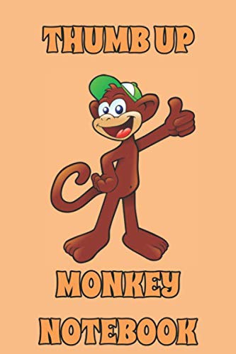  Thumb Up Monkey Notebook - Light Orange - College Ruled