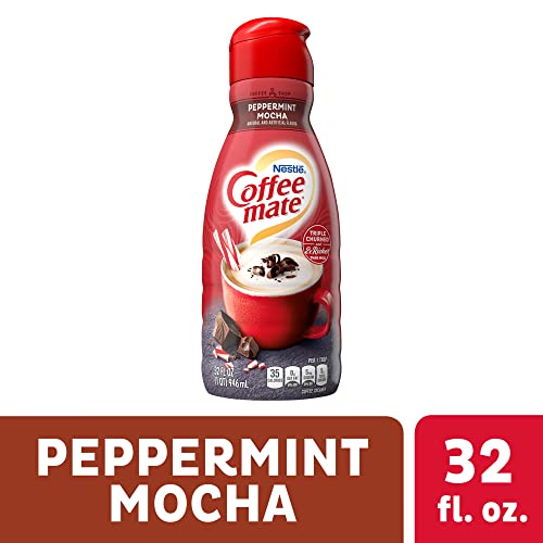 Liquid Coffee Creamer Bundle. Includes Two (2) 32Fl Oz Bottles Of Coffee-Mate Liquid Coffee Creamer, Smooth And Creamy Plus One Authentic Curecor Collective Sticker! (Peppermint Mocha) #TOP1