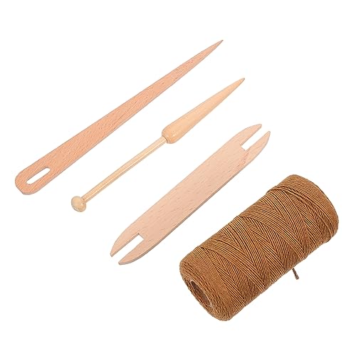 GLSTOY Hand Knitting Shuttle DIY Knitting Tools 1 Set Wood Loom Stick Weaving Loom Set