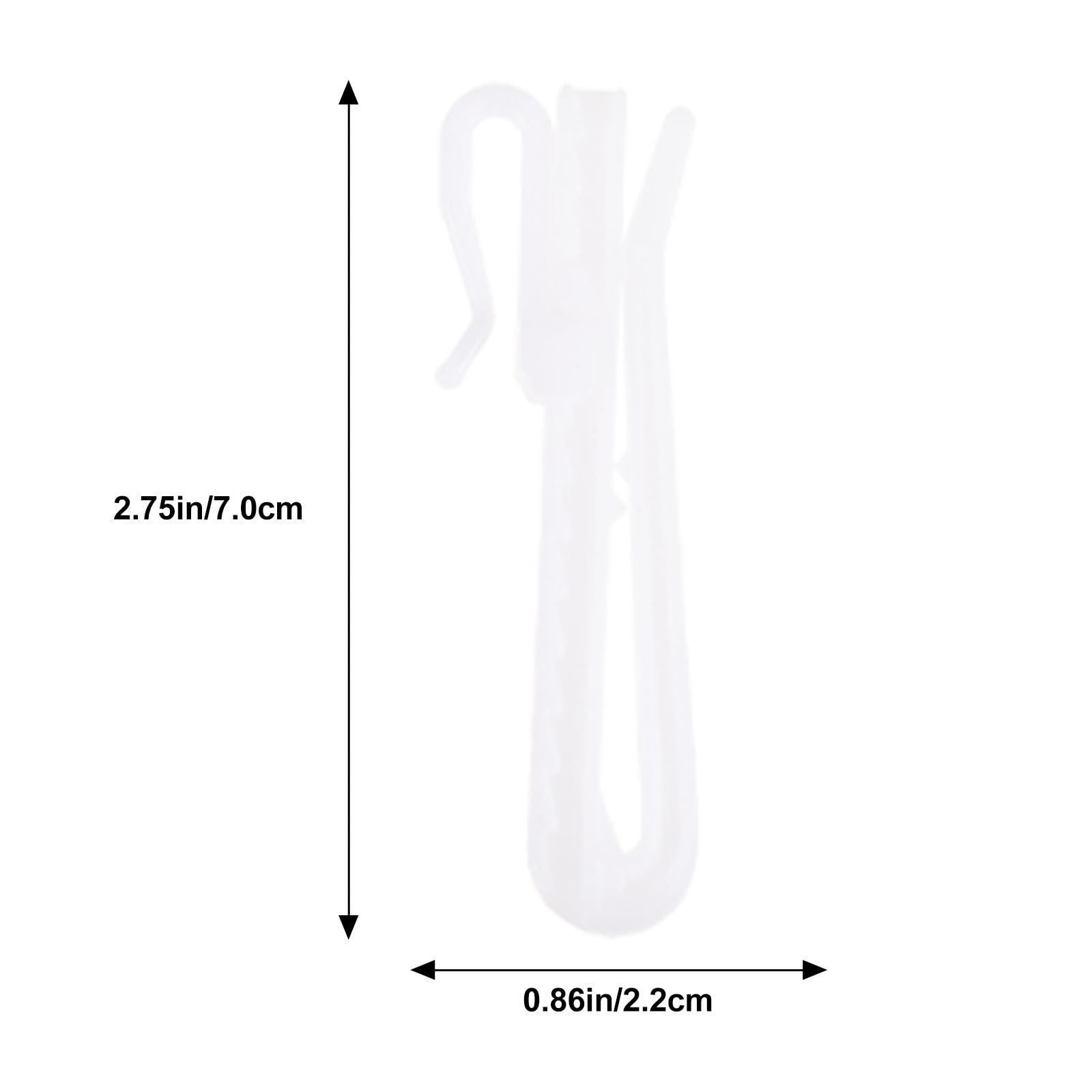 Artibetter Crochets de Rideaux Design Simple et Robuste Lot de 100 en Plastique Réglables Arrondis pour Voilage Fenêtre et Tringle sans Perçage