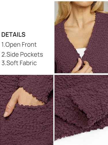 Image of MEROKEETY Women's Long Sleeve Soft Chunky Knit Sweater Open Front Cardigans Outwear Coat