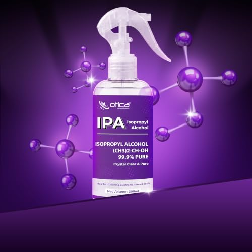 Image of OTICA 99% Isopropyl Alcohol (IPA) | Pure Rubbing Isopropanol for Cleaning Electronics, Surfaces, Medical, Technical Use, Glass, De-icer, Painting & More | Pure without mixing (300 ml (Pack of 1))