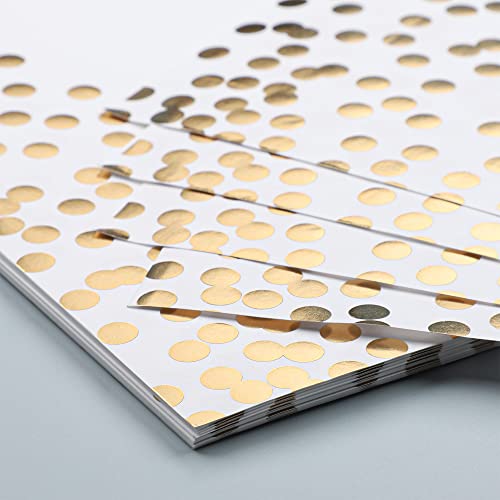 Augisteen 45 Pieces Gold Foil Paper Placemats White And Golden Dots Place Mats Disposable Decorative Paper Table Mats Rectangle Party Place Mats For Birthday Wedding Baby Shower Party Dining Decor thumb #2
