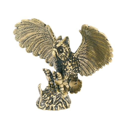 Amosfun Figurine Hibou en Laiton Rétro, Décoration Bureau Délicate, Ornement Animal Thé, Statuette Vintage pour Maison, Sculpture Déco Décor Intérieur,...