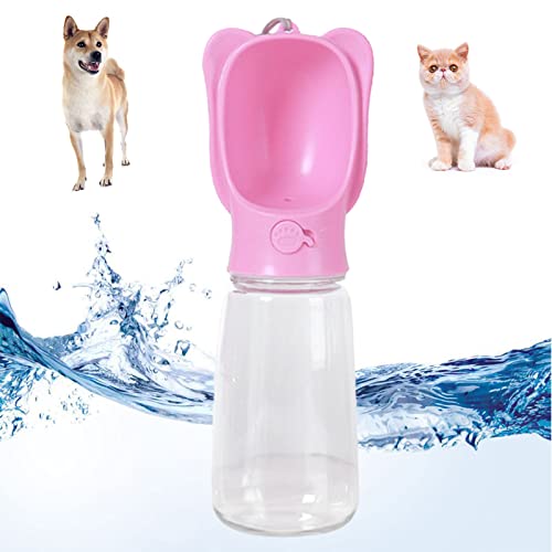 Botella de Agua para Perro Taza para Beber para Mascotas al Aire Libre Botellas para Perros Portatil Botella para Beber Gato para Exteriores, Playa, Campamento, Viajes (Rosa, Sin BPA) Cover