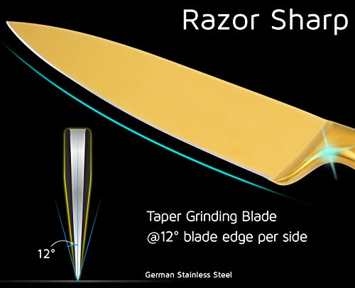 Golden-Kitchen-Knife-Set-5-Piece-WELLSTAR-Razor-Sharp-German-Stainless-Steel-Blade-and-Ergonomic-Handle-with-Gold-Titanium-Coated-Chef-Carving-Bread-Utility-Paring-for-Cutting-and-Peeling-Gift-Box