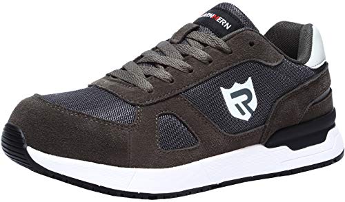 LARNMERN Zapatos de Seguridad para Hombre con Puntera de Acero Zapatillas de Seguridad Trabajo, Calzado de Industrial y Deportiva (40 EU, Gris)