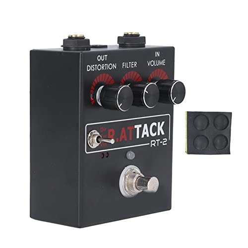 Guitar Effect Pedal DIRTY VINTAGE 3 Gear, Single Distortion Pedal for Bass and Guitar, Lightweight Aluminium Alloy Material, DC 9~18V Wide Working Voltage,