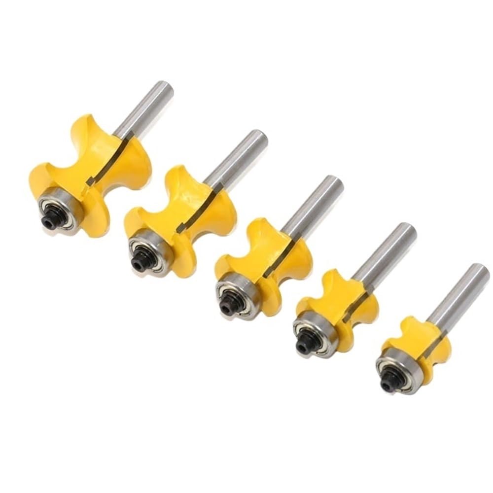 5 Pezzi Fresse Gola Carburo Giallo, Telaio Porta Finestra Punta Tonda