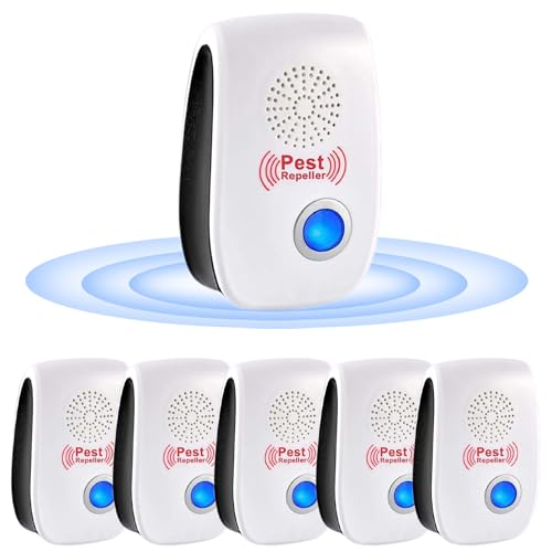 Ultrasonido anti mosquitos, 6 paquetes de ultrasonidos para ratón y ratas y insectos, repelente electrónico, repelente ultrasónico antiroedores, insectos, mosquitos, hormigas, ratas, arañas