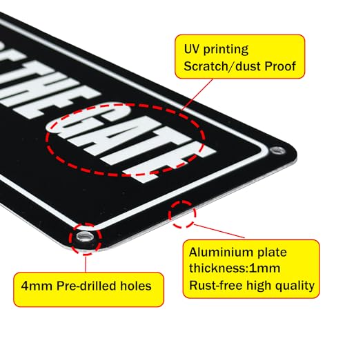 Yitla Please Close The Gate Sign Dog, 2PCS Rust Free Aluminium Please Close The Gate Dog Signs,Waterproof - Image 3