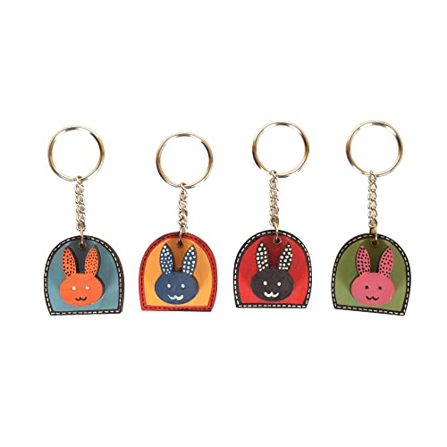 Image of AAKRITI ART CREATIONS Handcrafted Key Ring for Men & Women - Wooden, Leather & Artistic Keychain with Clip or Bottle Opener, Stylish Key Holder Accessory